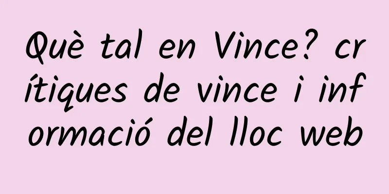 Què tal en Vince? crítiques de vince i informació del lloc web