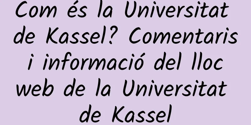 Com és la Universitat de Kassel? Comentaris i informació del lloc web de la Universitat de Kassel