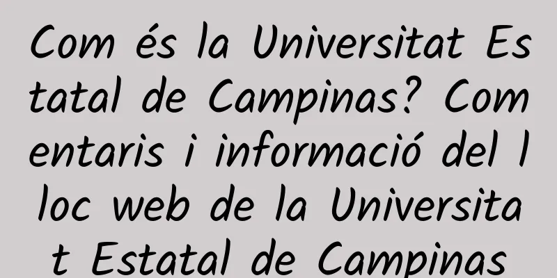 Com és la Universitat Estatal de Campinas? Comentaris i informació del lloc web de la Universitat Estatal de Campinas